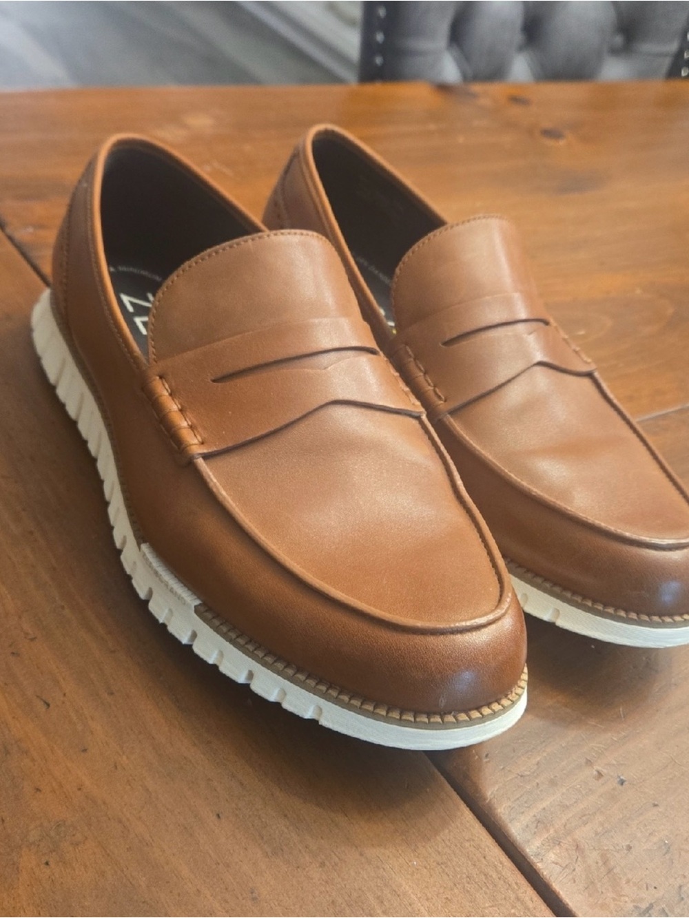 Cole Haan zero grande British tan remastered penny  loafers 12 Wide
Like new